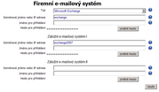 Formulář Firemní e-mailový systém