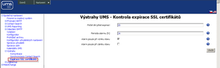 Formulář Výstrahy UMS - Kontrola expirace SSL certifikátů
