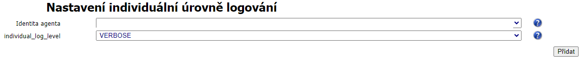 Výchozí nastavení Individuálního logování AlarmInfoAgent Výchozí nastavení Individuálního logování AlarmInfoAgent