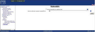 Formulář Kalendáře