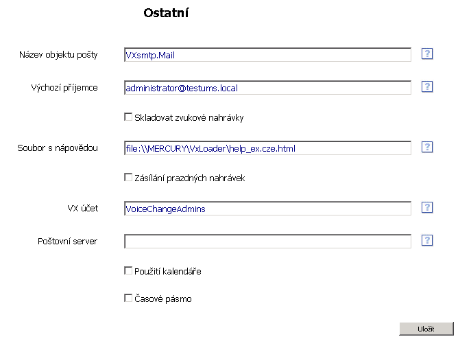 Formulář Ostatní