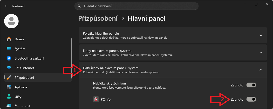 PCInfo_nastaveni_hlavniho_panelu