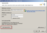 Okno Přidání nového účtu služby Outlook Mobile Service