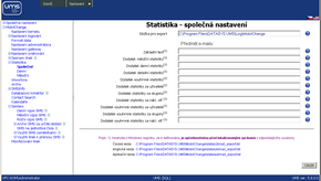 Formulář Statistika - společná nastavení