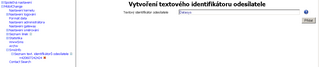 Formulář Vytvoření textového identifikátoru
