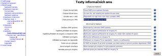 Formulář Texty informačních SMS