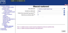 Formulář Obecná nastavení