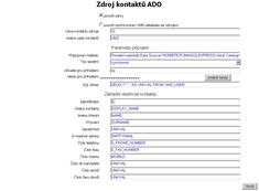 Ukázka nastavení ADO databáze