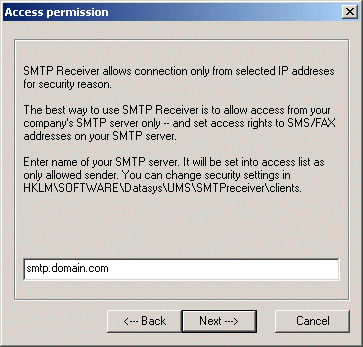 SMTP receiver 1